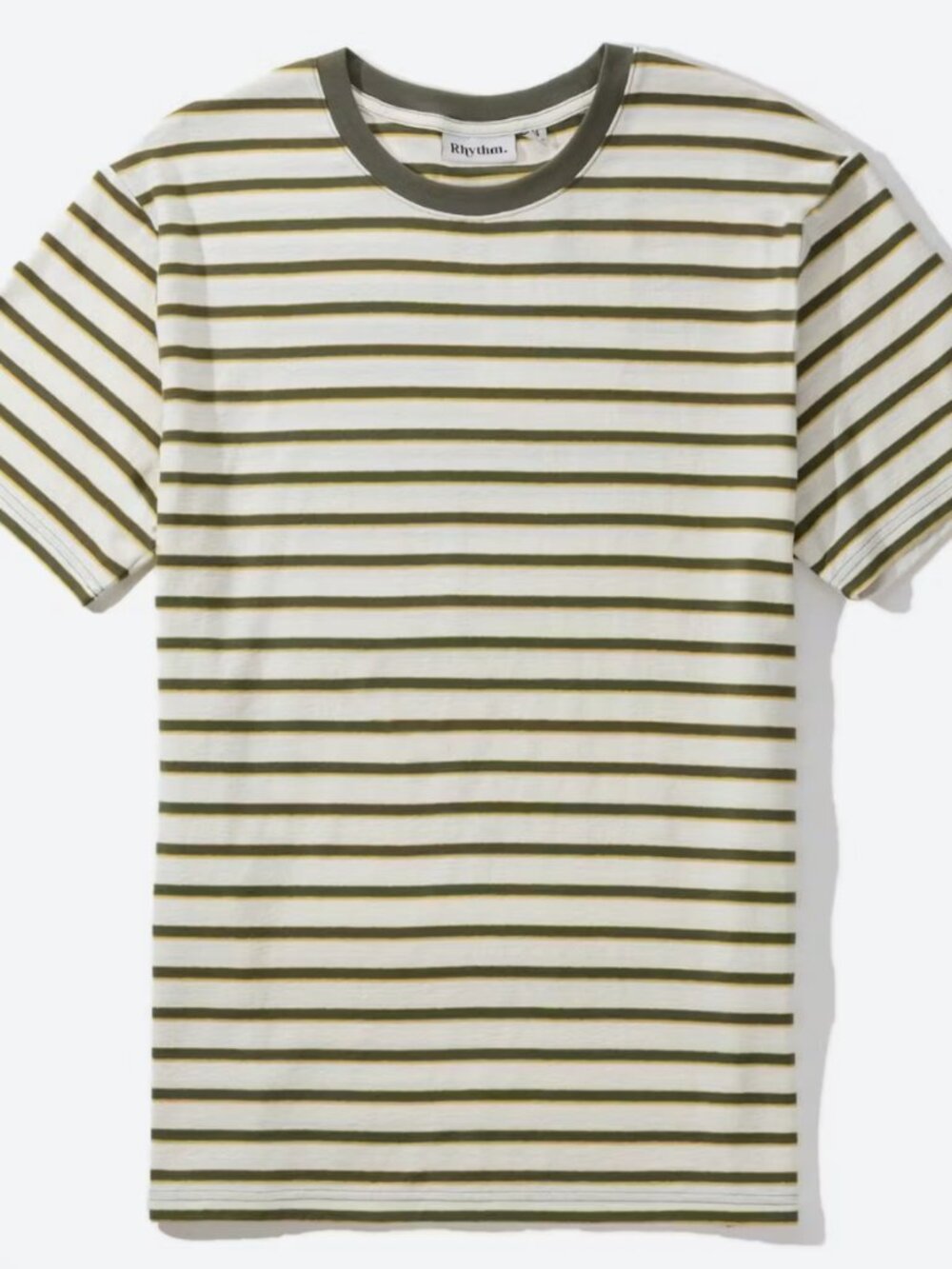 Men’s XL Rhythm Everyday Burnt Yellow/Olive Stripe T-shirt